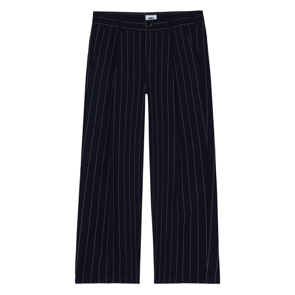 Obey Dean Striple Pleated Pant Navy Pinstripe
