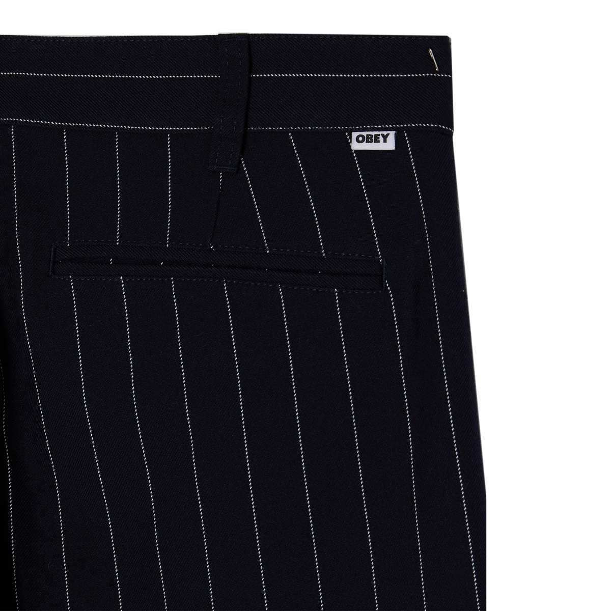 Obey Dean Striple Pleated Pant Navy Pinstripe