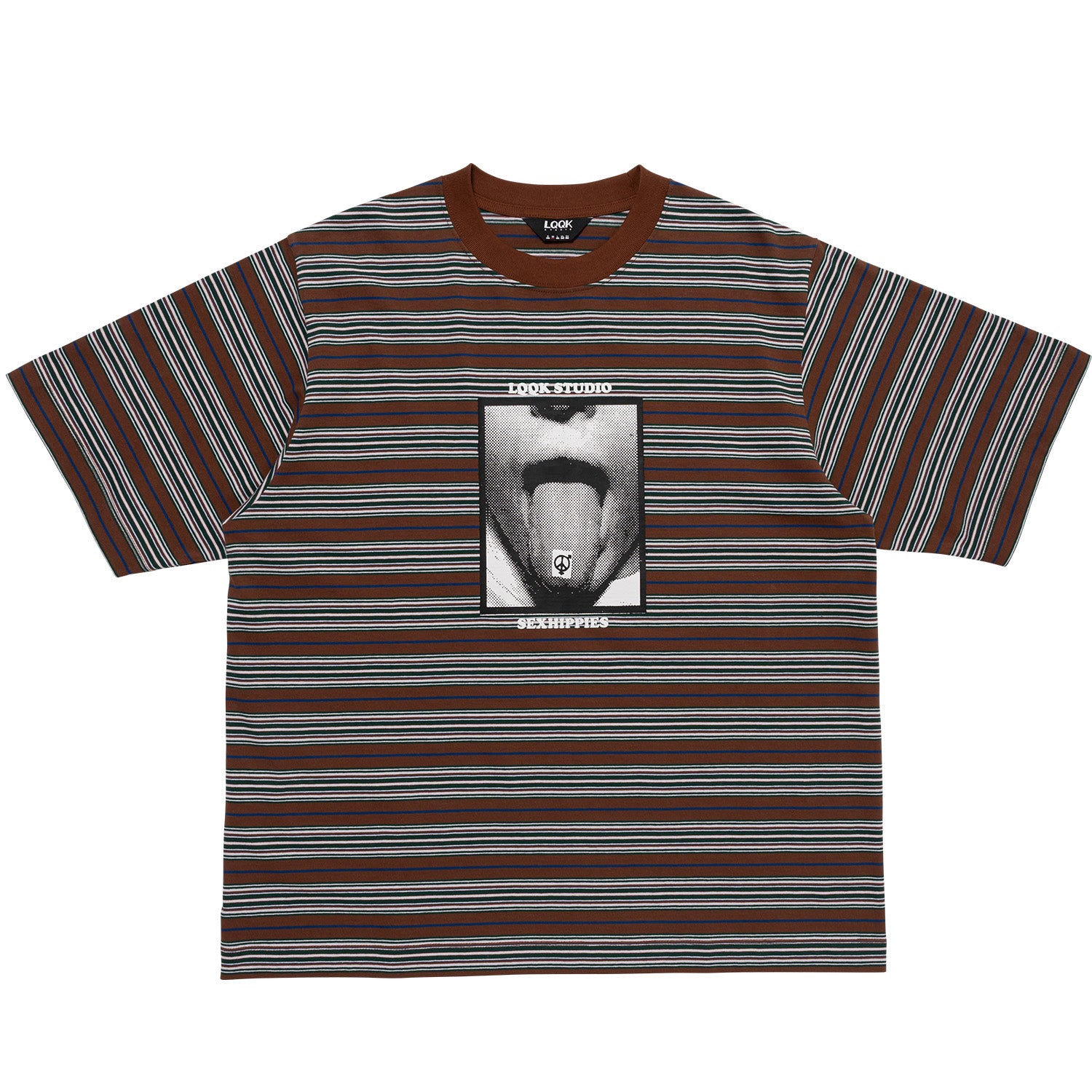 Sexhippies x LQQK Studio Multi Border Tee Stripe