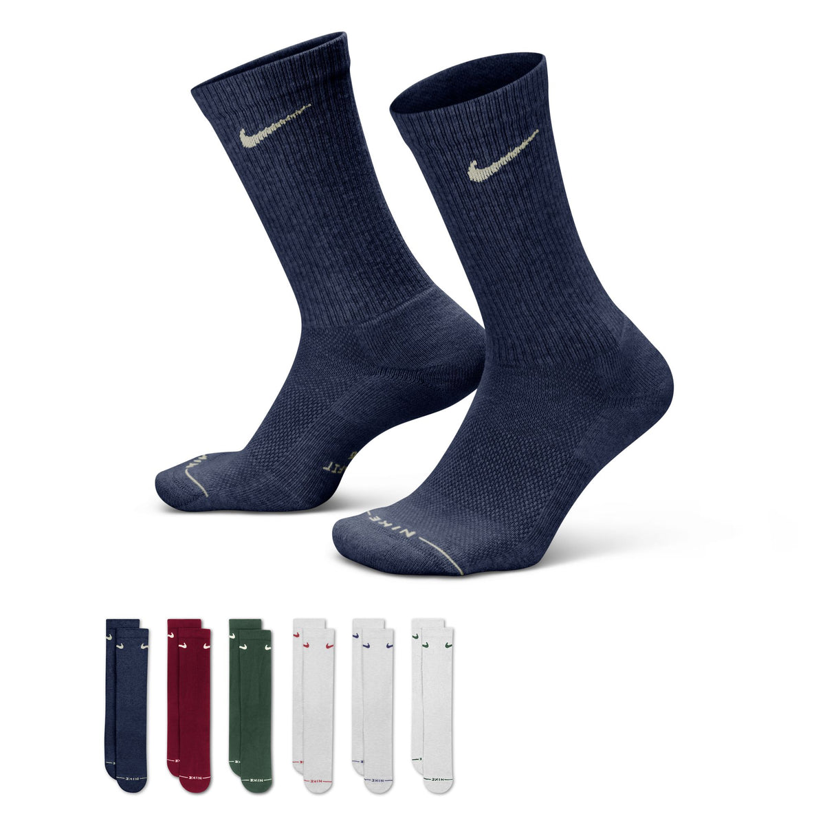 Nike Elevated Crew Sock 6 Pack Large