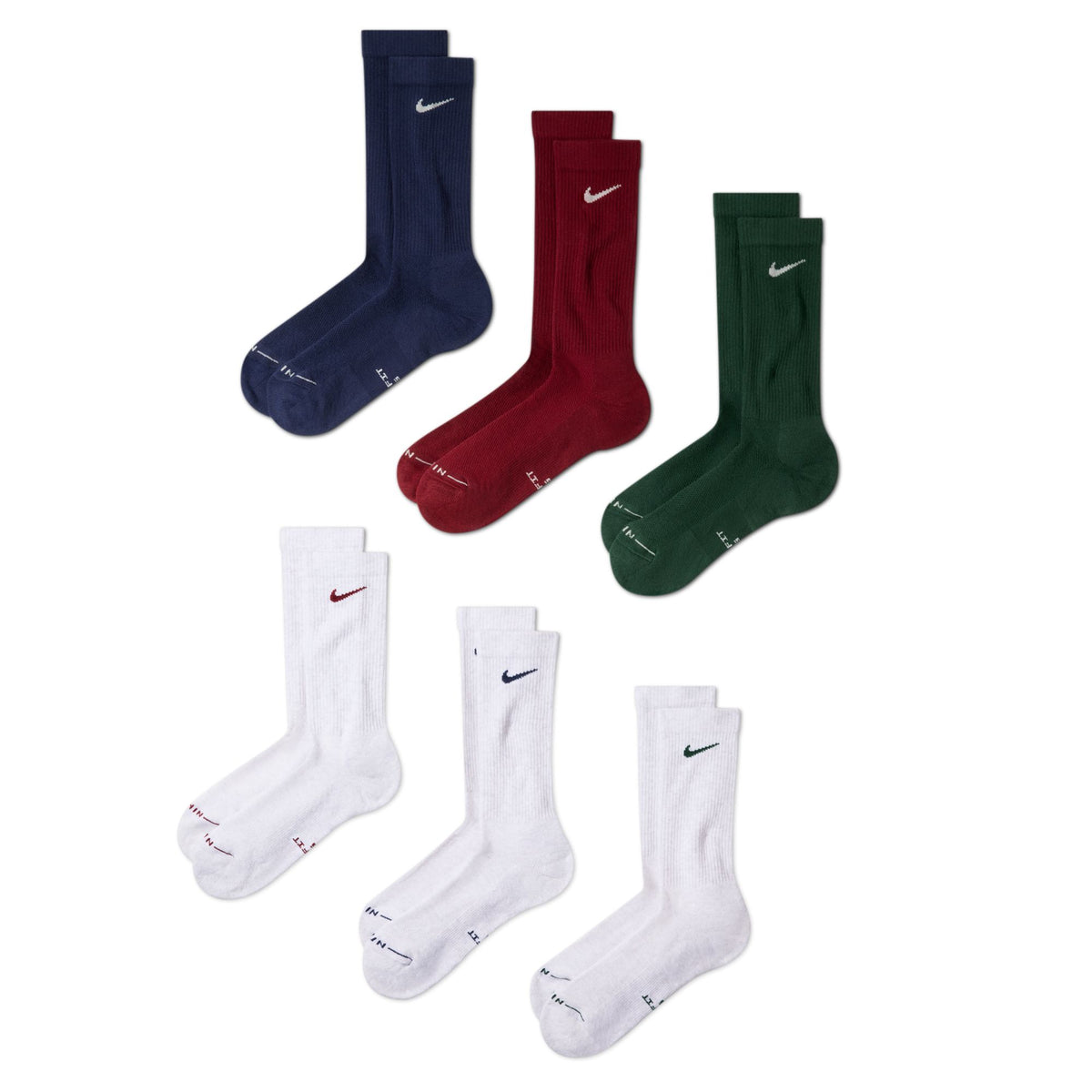 Nike Elevated Crew Sock 6 Pack Large