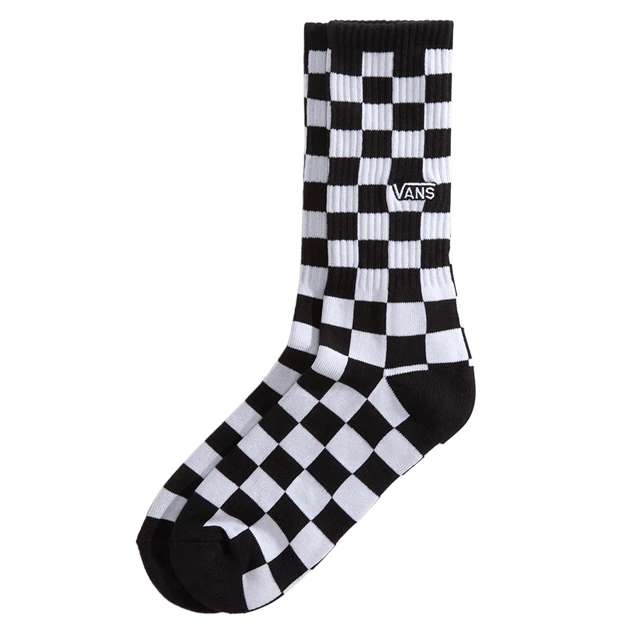 Vans Checkerboard Crew Socks Black/White