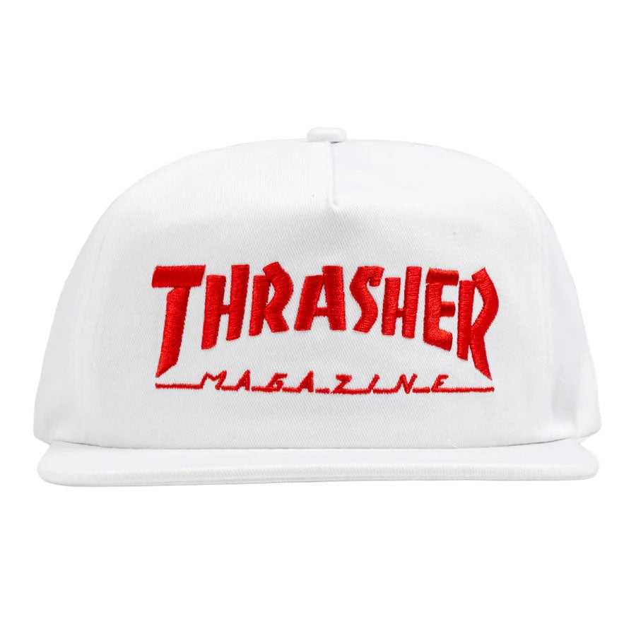 Thrasher Mag Logo Snapback Hat White