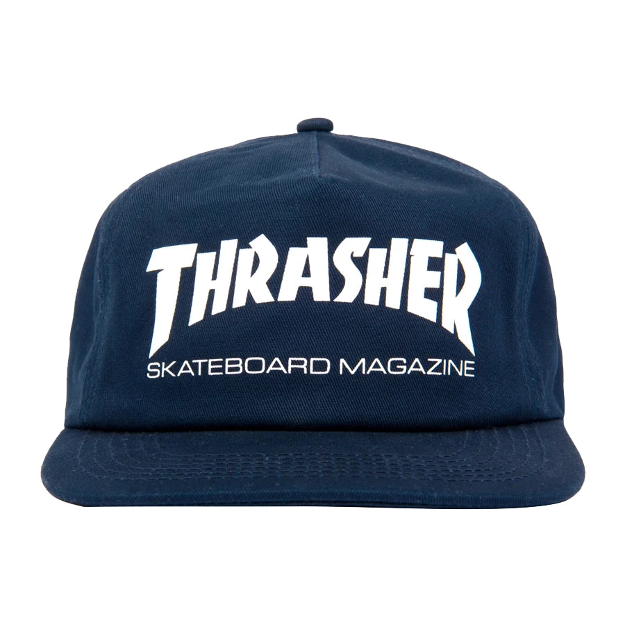 Thrasher Skate Mag Snapback Hat Navy/White