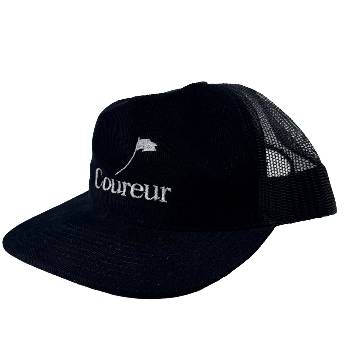 Coureur Goods Pennant Trucker Cap Black Cord