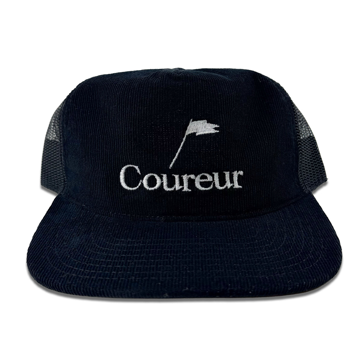 Coureur Goods Pennant Trucker Cap Black Cord