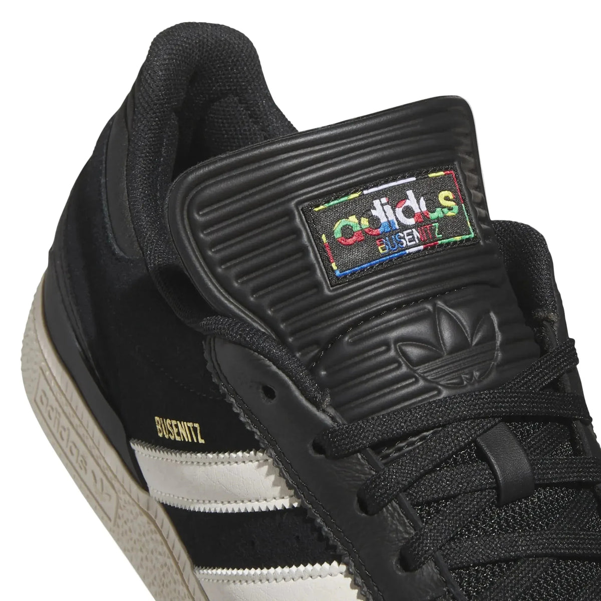 Adidas Busenitz Leather Black Core Black/Cloud White/Gold Metallic footwear Adidas 