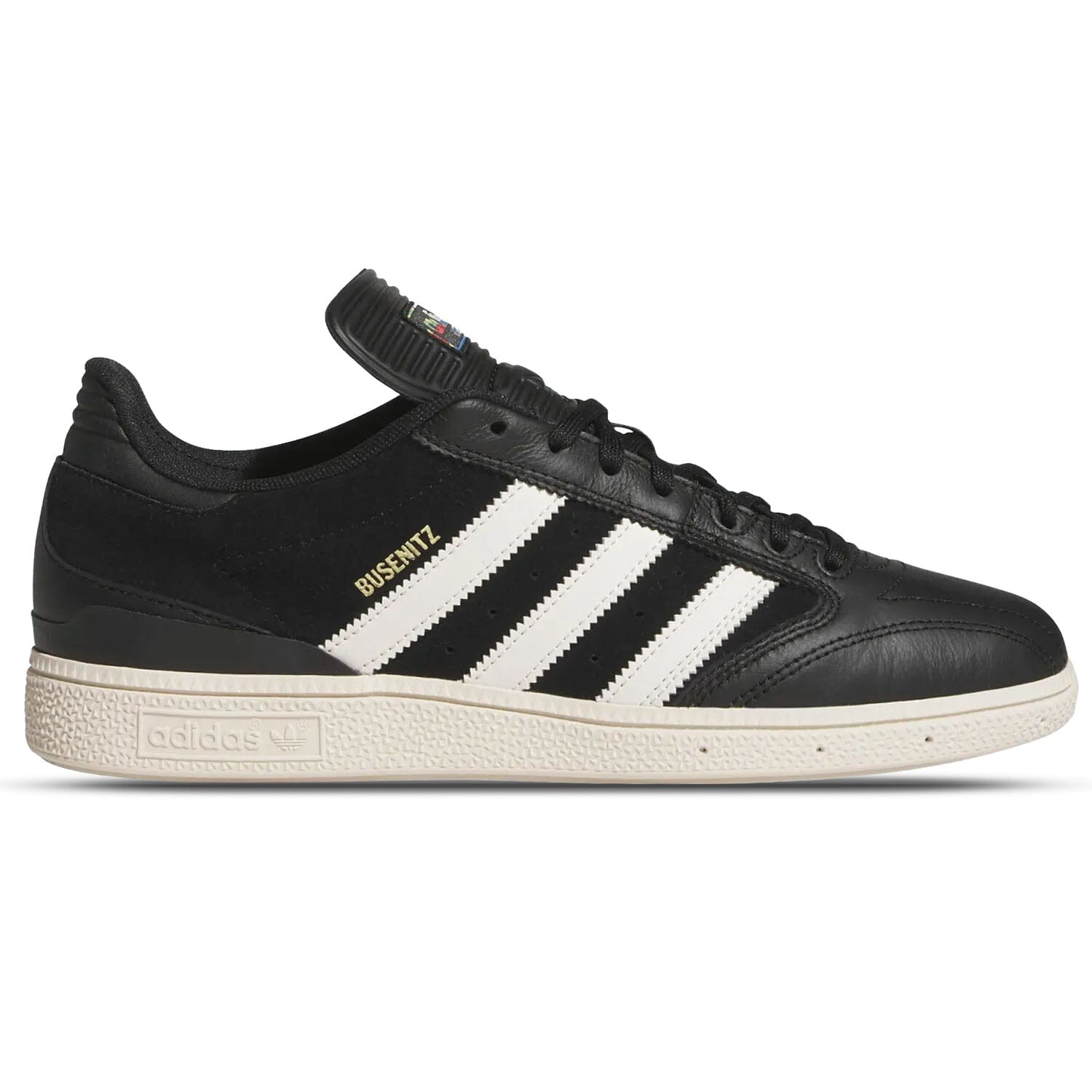 Adidas Busenitz Leather Black Core Black/Cloud White/Gold Metallic footwear Adidas 