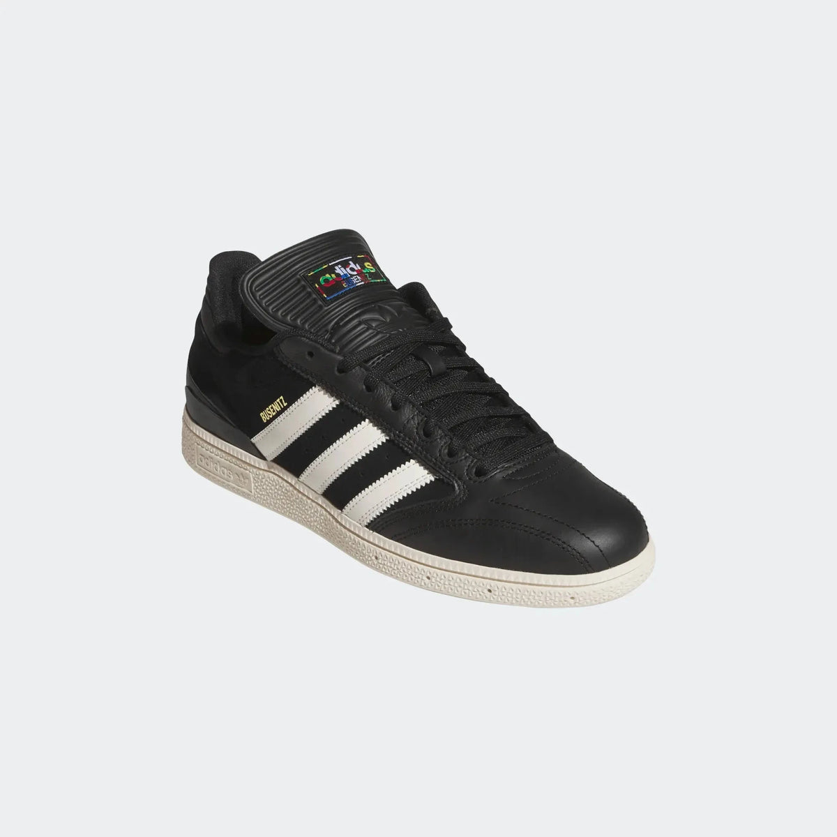 Adidas Busenitz Leather Black Core Black/Cloud White/Gold Metallic footwear Adidas 