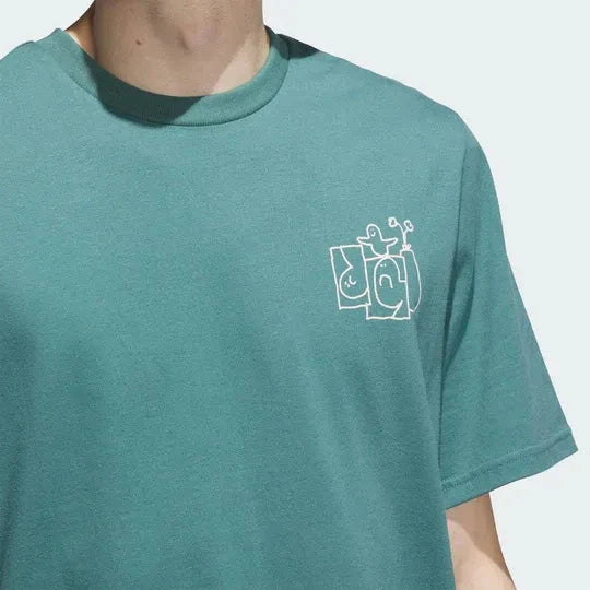 Adidas Shmoofoil Stairs Tee Preloved Teal/Alumina Tees Adidas 