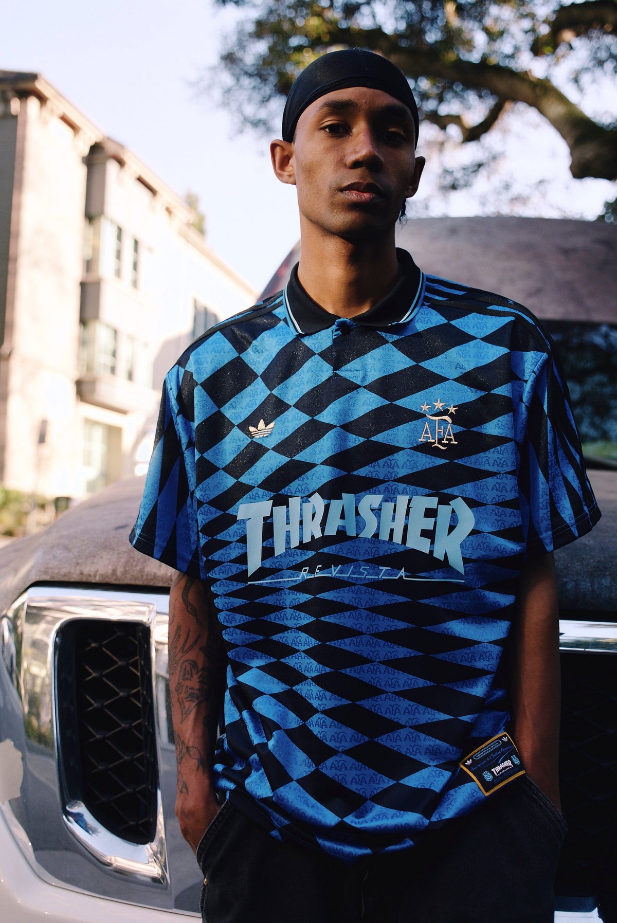 Adidas x Thrasher x AFA Argentina Jersey Black/Blue shirts Adidas 