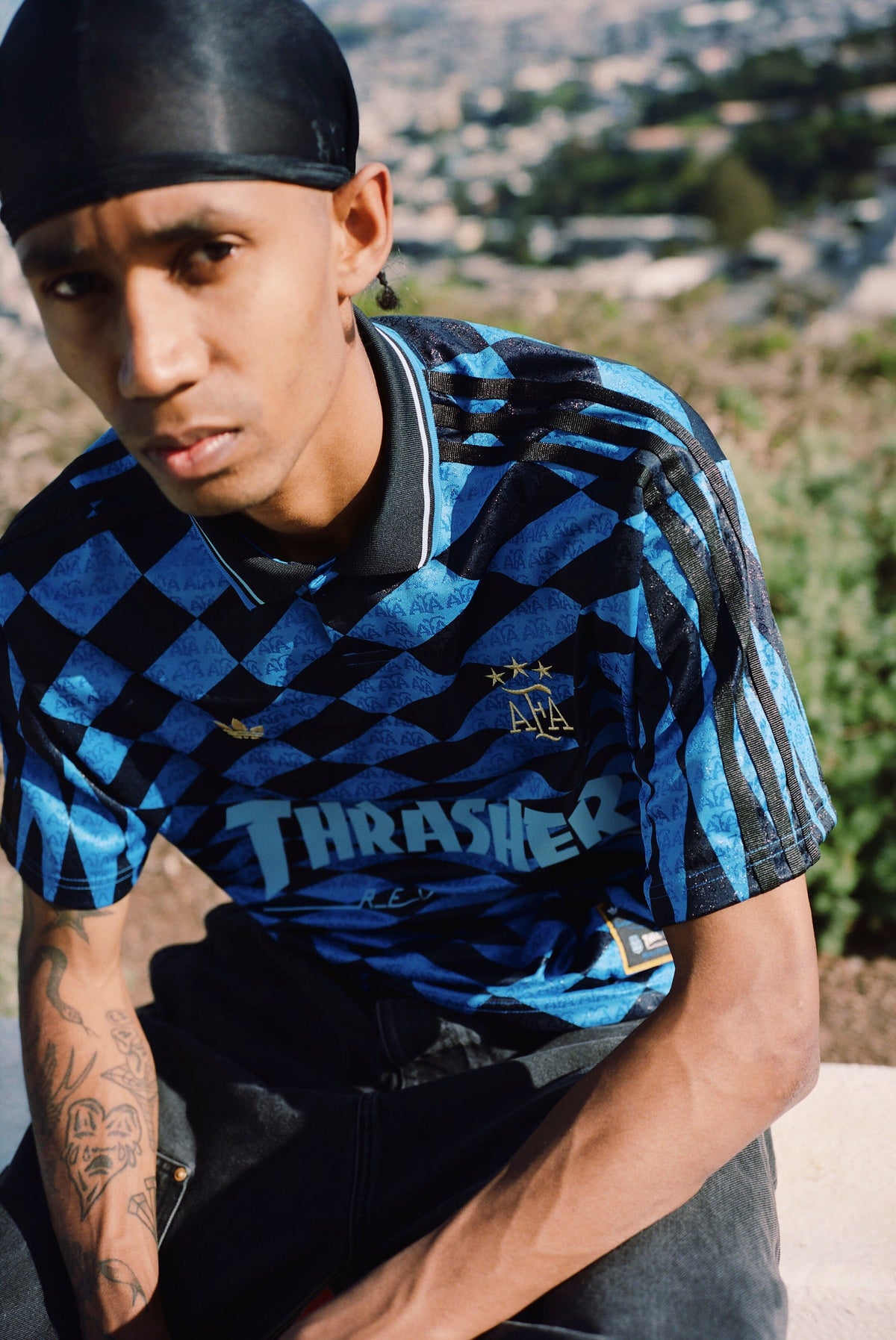 Adidas x Thrasher x AFA Argentina Jersey Black/Blue shirts Adidas 