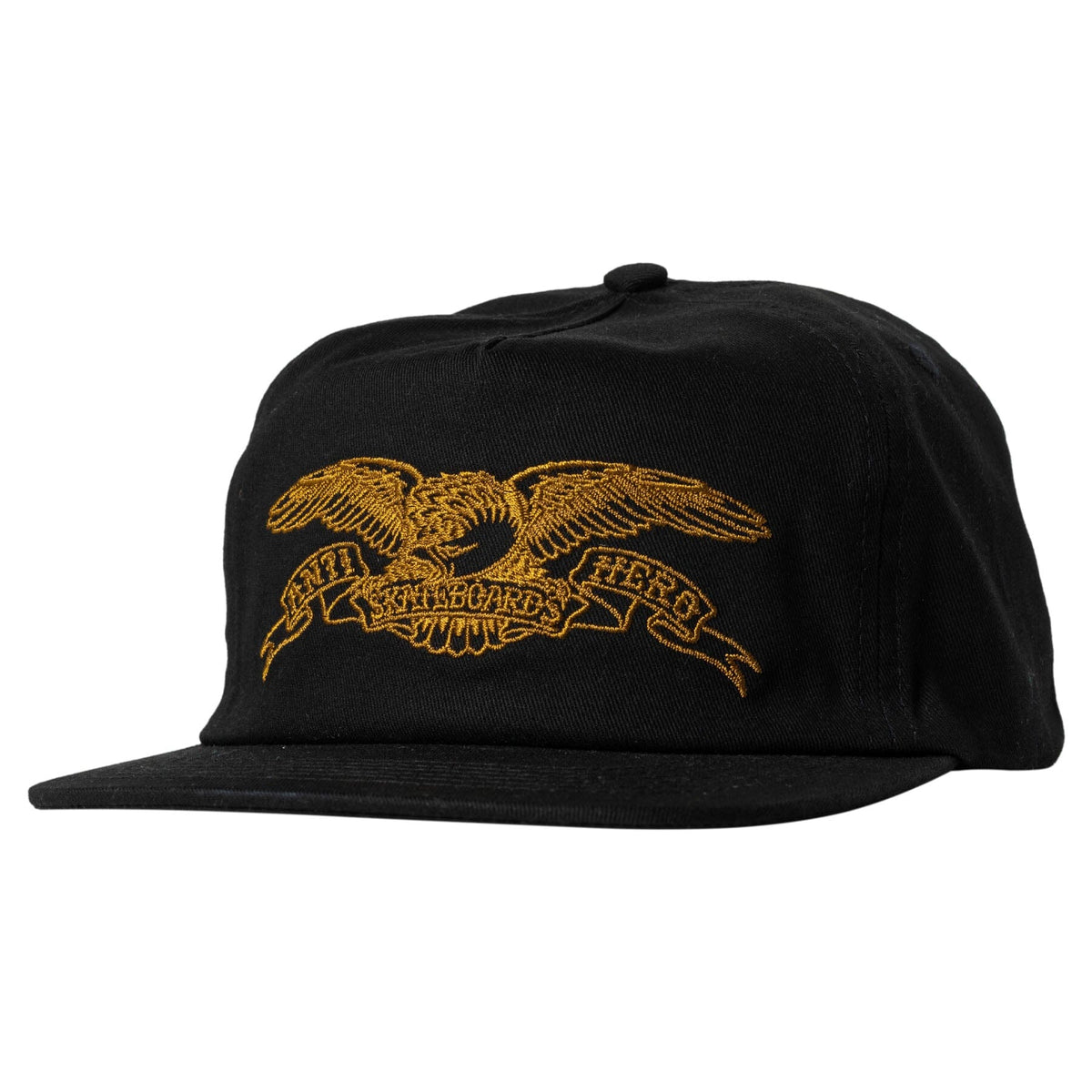 Anti Hero Basic Eagle Snapback Hat Black/Gold Hats Anti Hero 