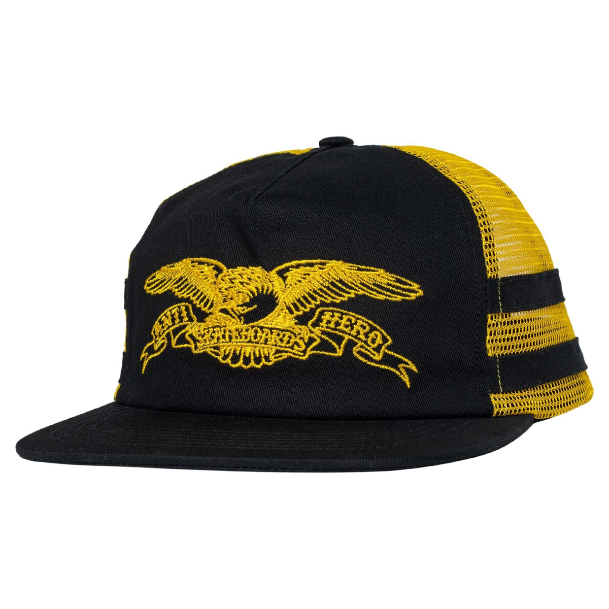 Anti Hero Basic Eagle Snapback Hat Black/Yellow hats Anti Hero 
