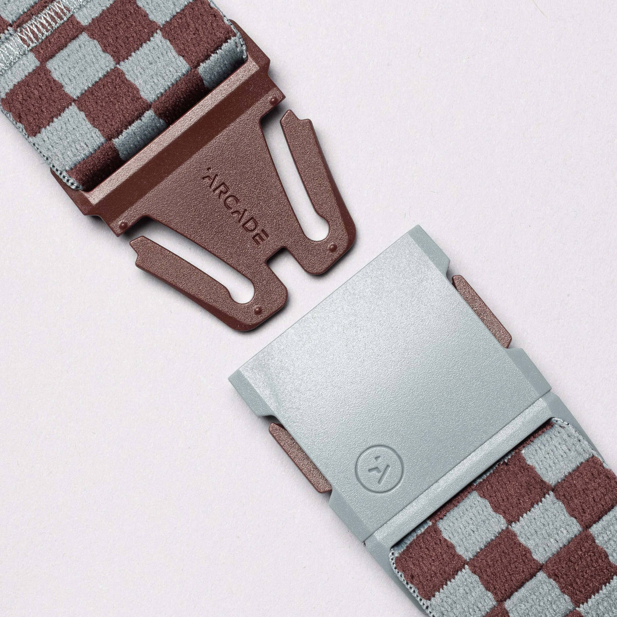 Arcade Check Stretch Belt Cloud/Burgundy Belts Arcade 