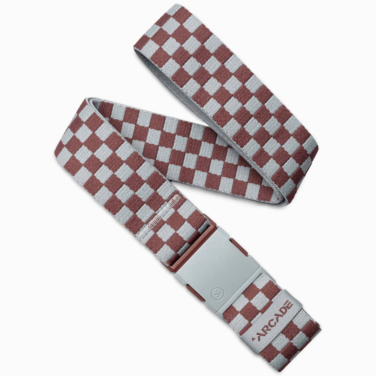 Arcade Check Stretch Belt Cloud/Burgundy Belts Arcade 