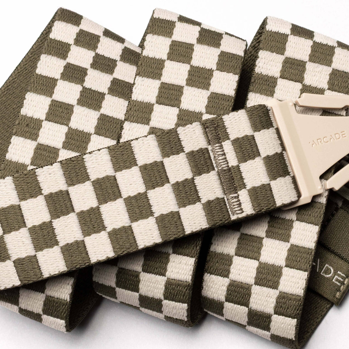 Arcade Check Stretch Belt Crocodlie/Khaki Belts Arcade 