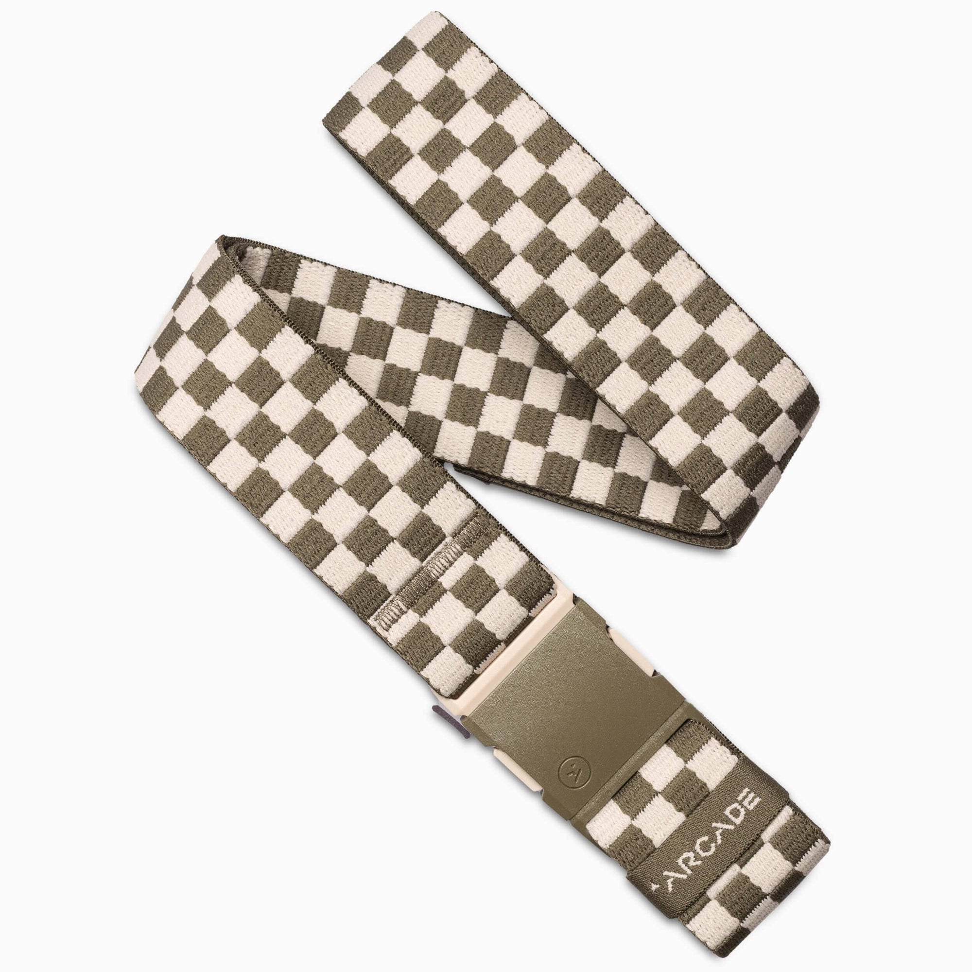 Arcade Check Stretch Belt Crocodlie/Khaki Belts Arcade 