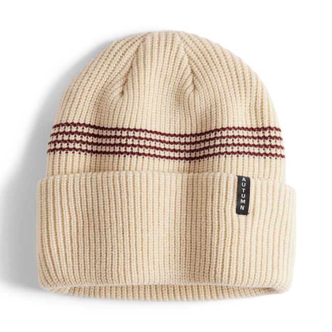Autumn 2026 Mini Stripe Beanie Oatmeal beanies Autumn 