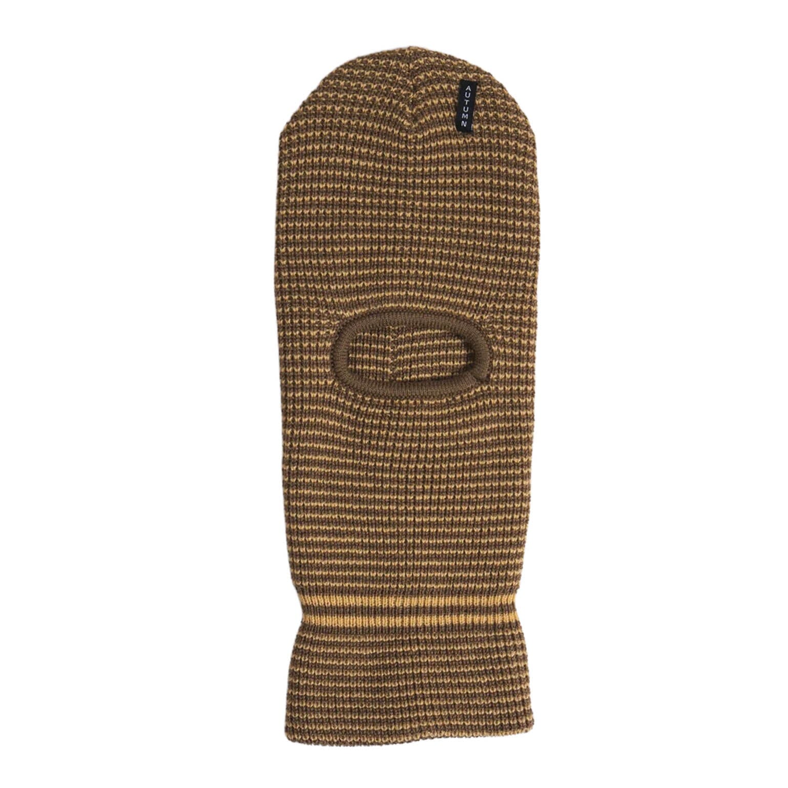 Autumn 2027 Striped Mask Beanie Dark Sand beanies Autumn 