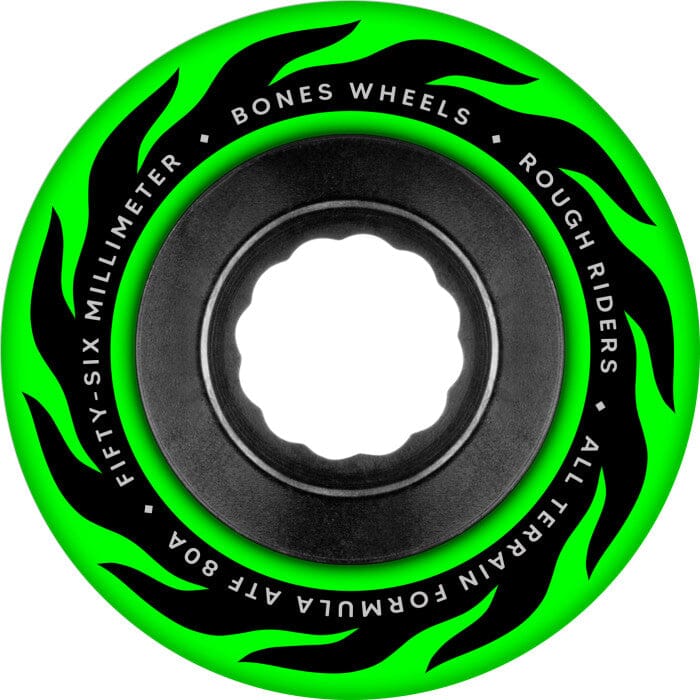 Bones ATF Rough Riders Eternal Flame Wheels Green 80A 56MM wheels Bones 