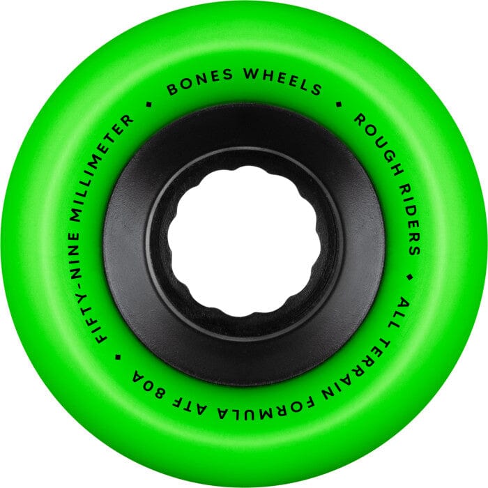 Bones Rough Riders ATF Green Wheels 80A 59MM wheels Bones 