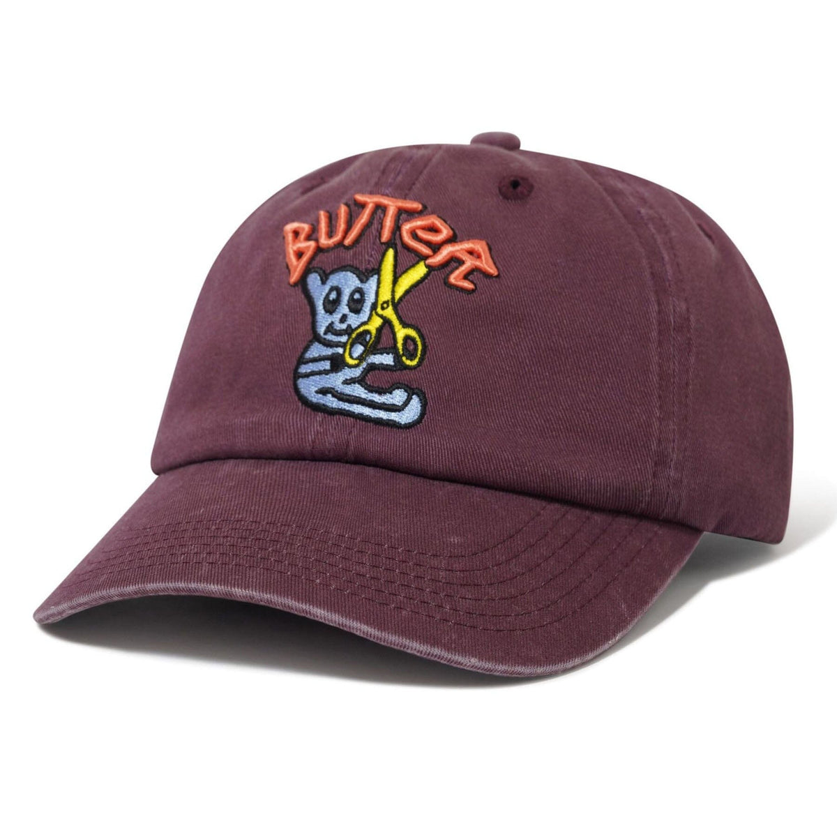 Butter Goods Bear 6 Panel Cap Wine Hats Butter Goods 