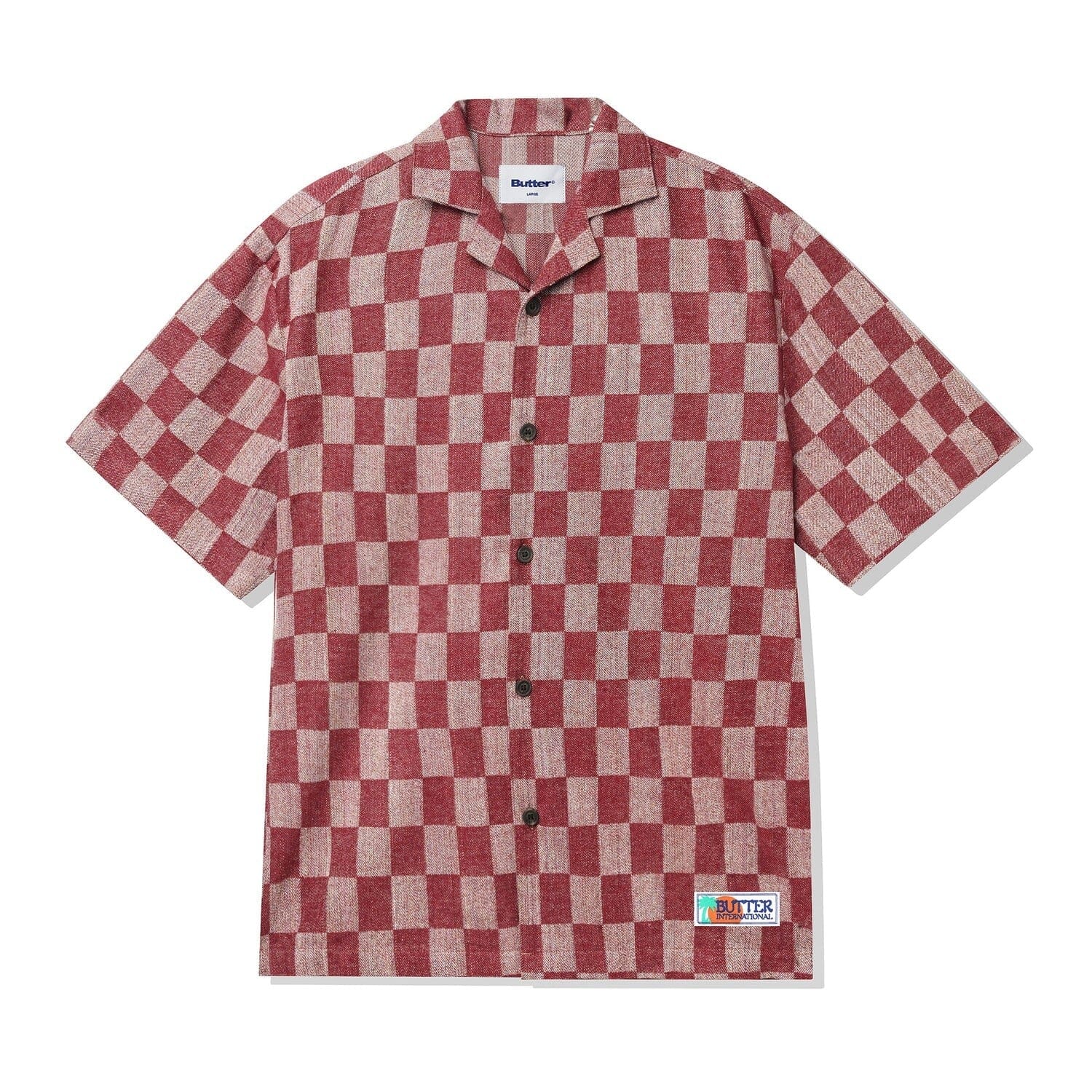 Butter Goods Checker Vacation Shirt Burgundy shirts Butter Goods 