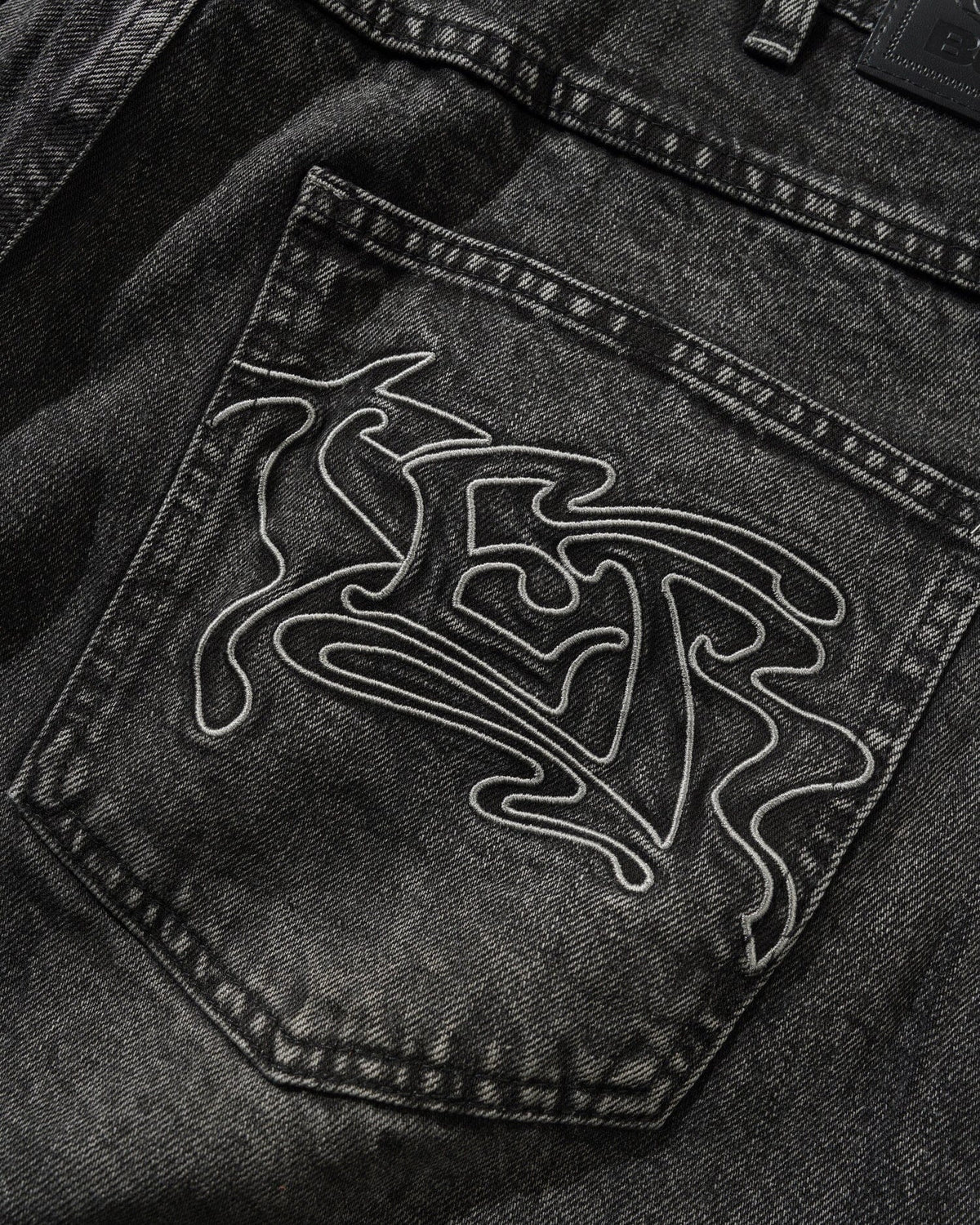 Butter Goods Drummer Baggy Denim Jeans Streaky Black pants Butter Goods 