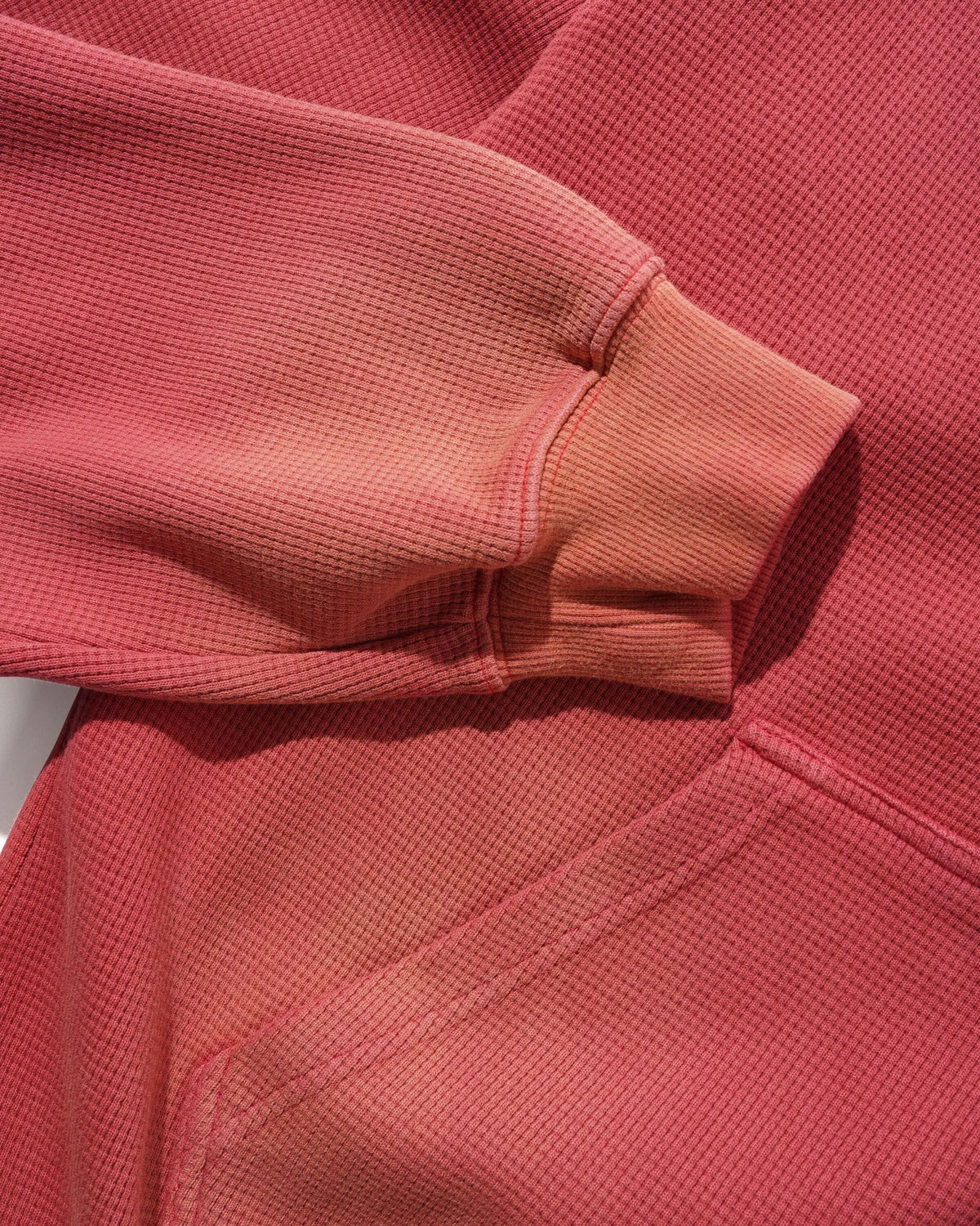 Butter Goods Faded Waffle Zip Thru Hood Washed Red hoodies Butter Goods 
