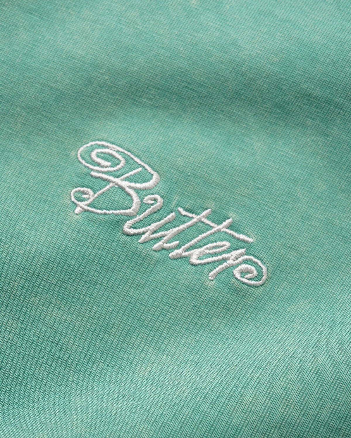 Butter Goods Jive Overlock Stitch Tee Distressed Jade Tees Butter Goods 