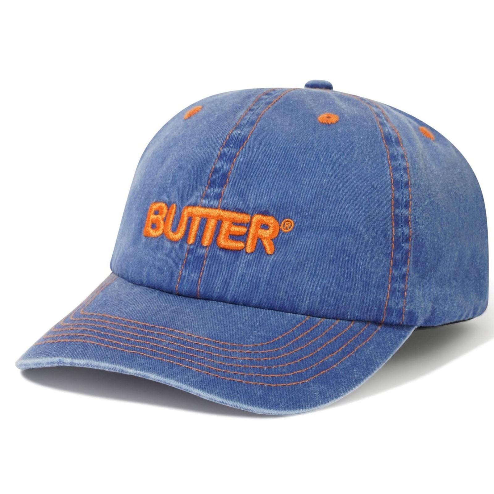 Butter Goods Rounded Logo 6 Panel Cap Cobalt Hats Butter Goods 