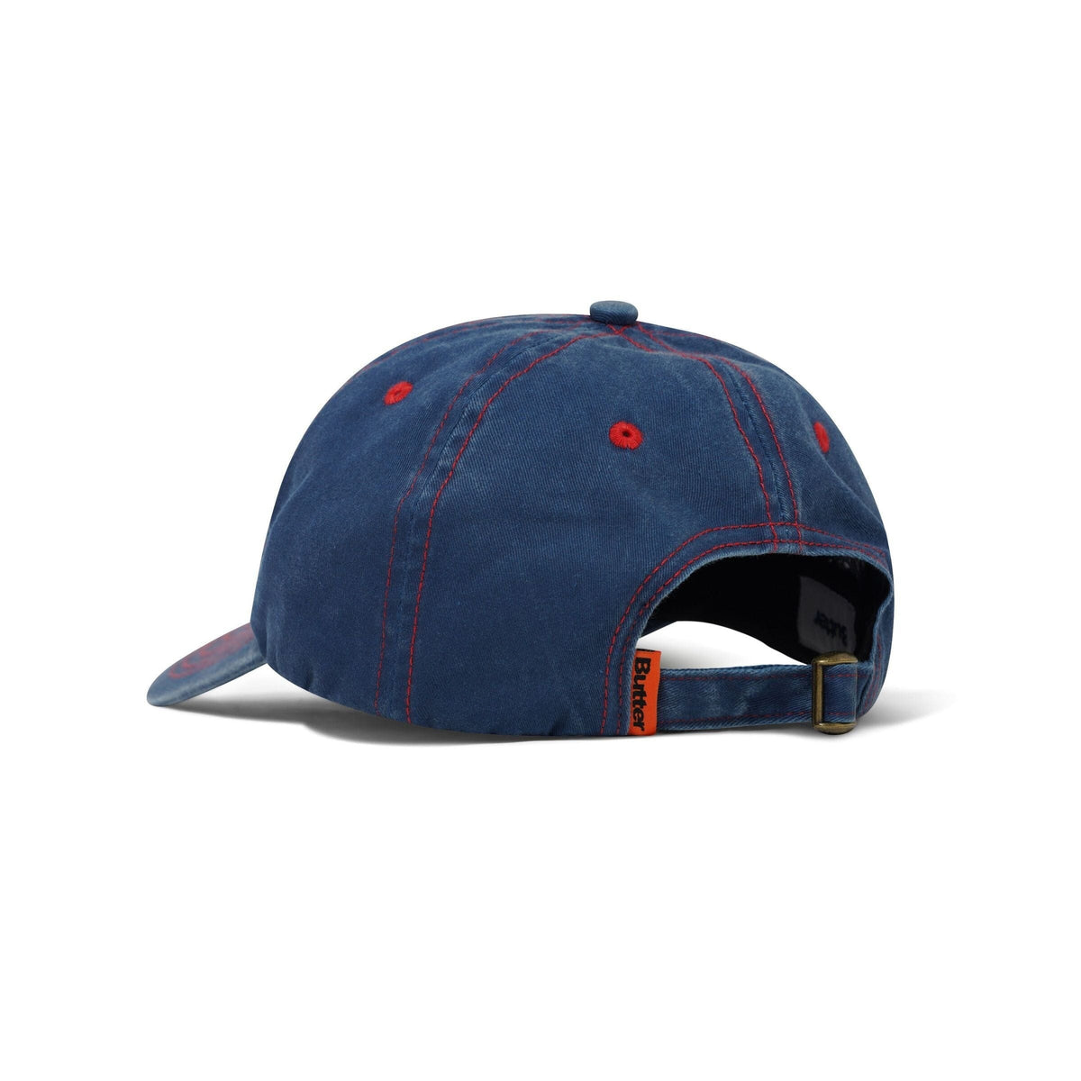 Butter Goods Rounded Logo 6 Panel Cap Washed Navy Hats Butter Goods 