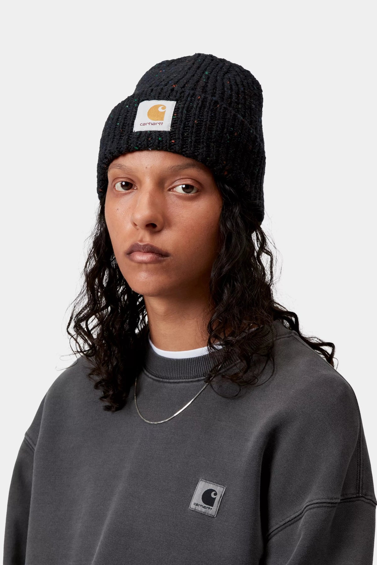 Carhartt WIP Anglistic Beanie Speckled Black beanies Carhartt WIP 