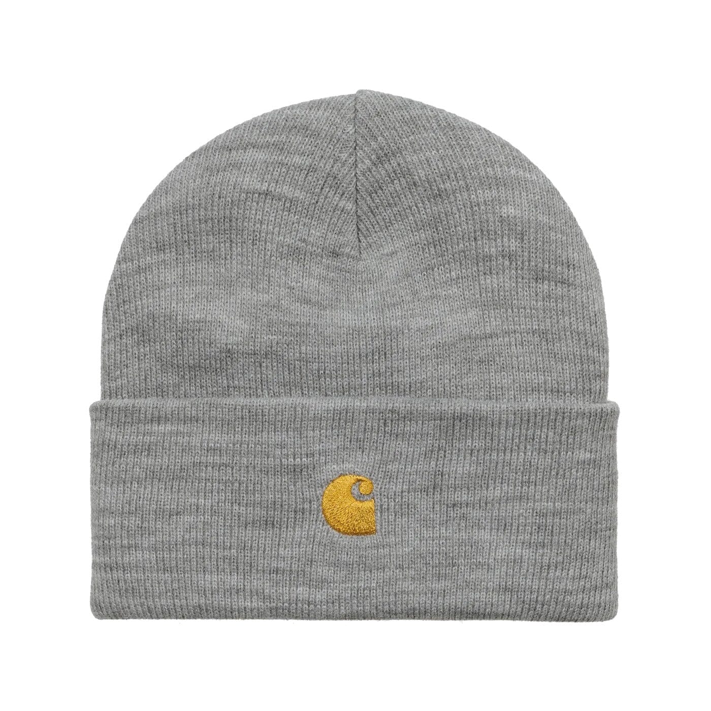 Carhartt WIP Chase Beanie Grey Heather/Gold beanies Carhartt WIP 