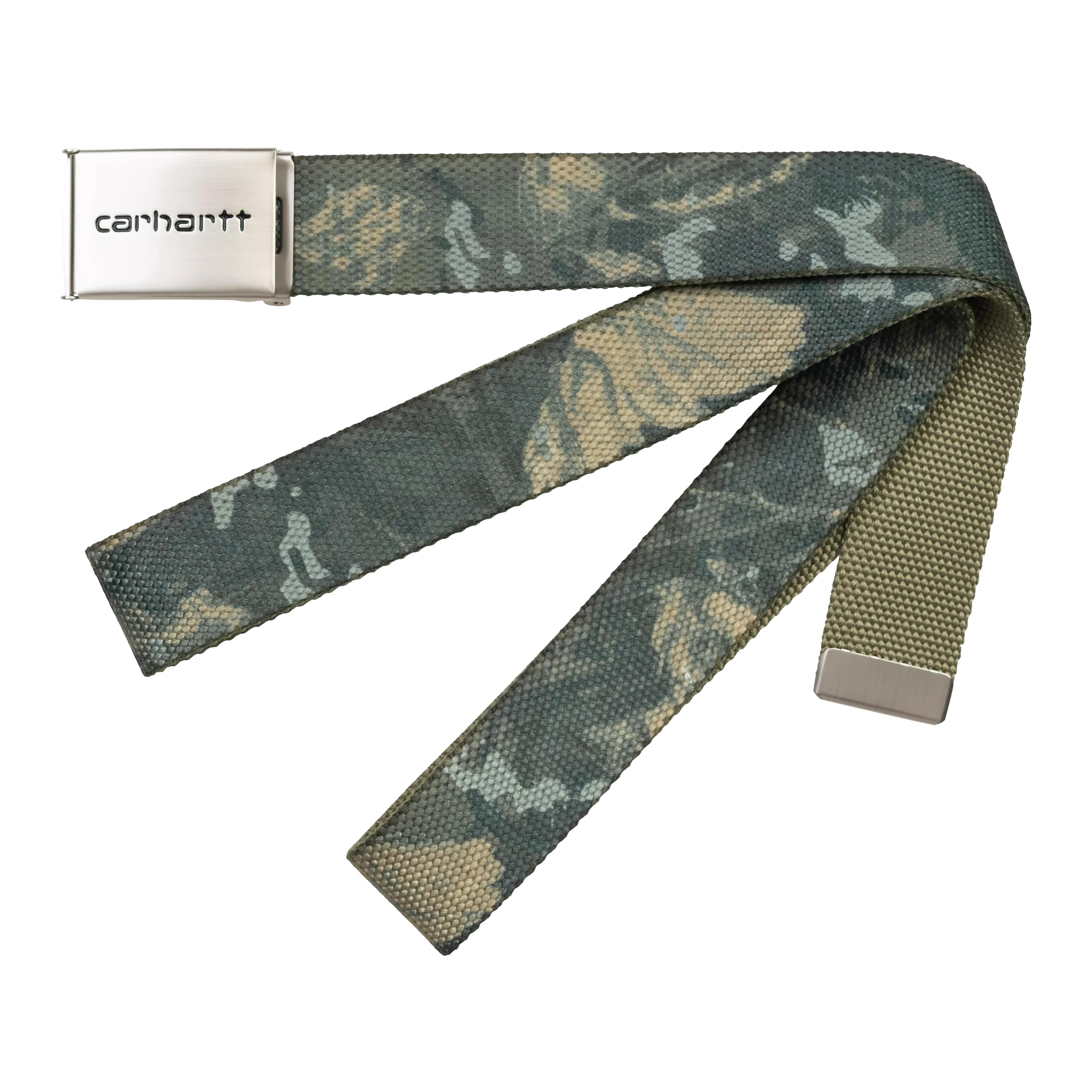 Carhartt WIP Clip Belt Chrome Camo Combi Green - Coureur Goods