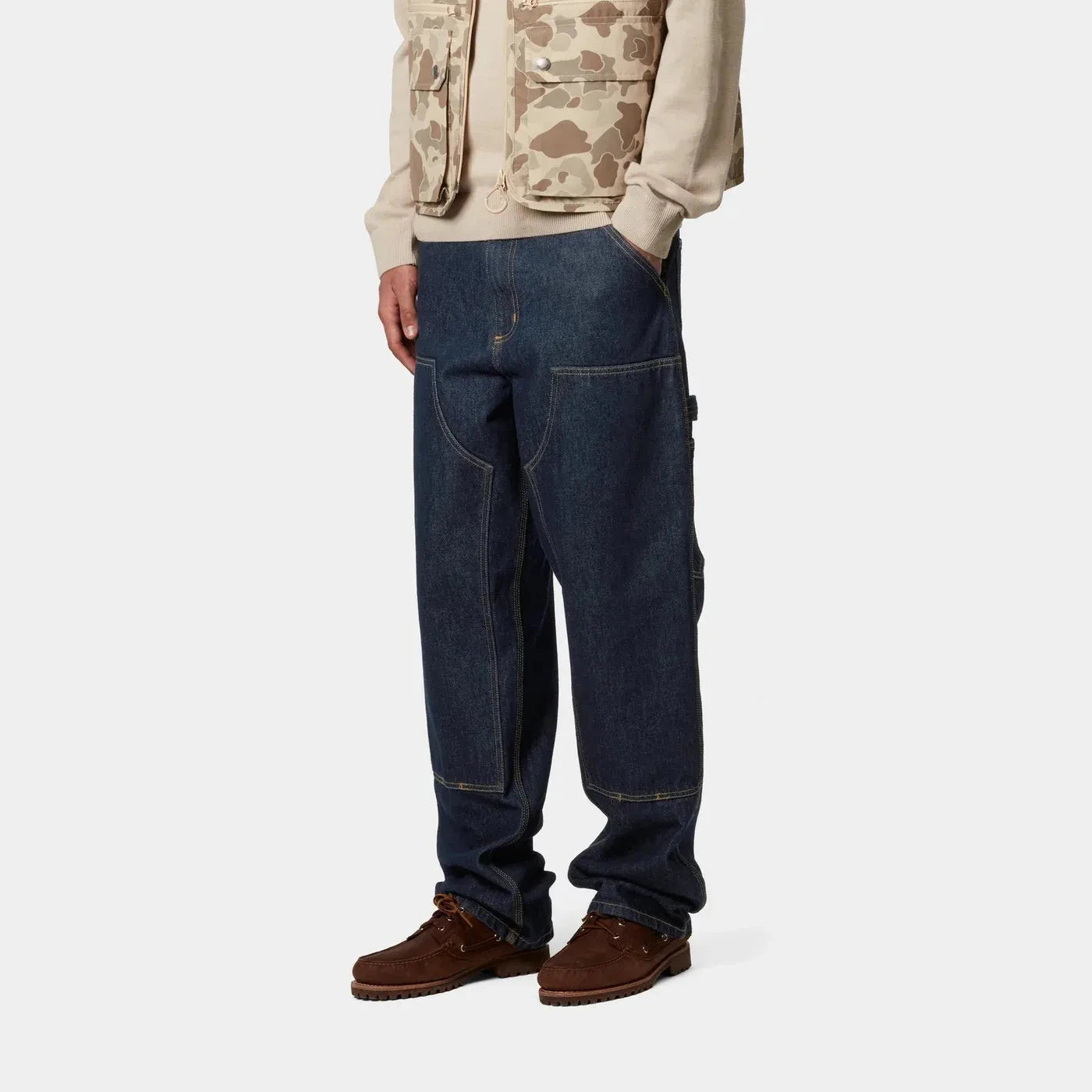 Carhartt WIP Double Knee Pant Blue Rinsed Smith Denim - Coureur Goods Carhartt WIP Double Knee Pant Blue Rinsed Smith Denim - Coureur Goods