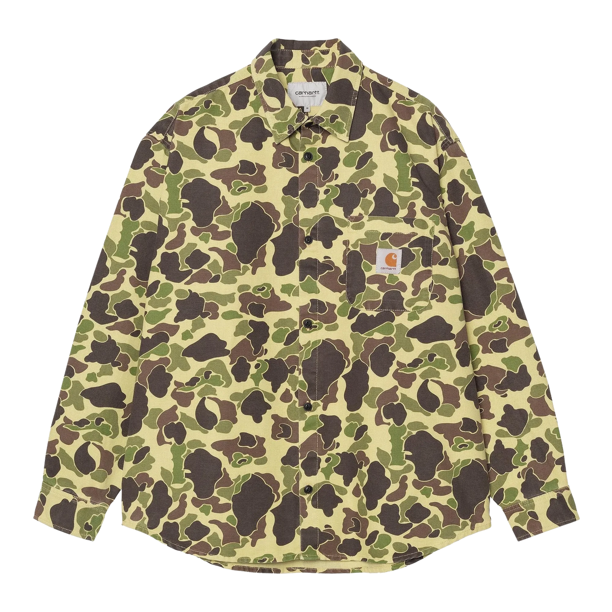 Carhartt WIP L/S Duck Shirt Camo Duck/Green shirts Carhartt WIP 