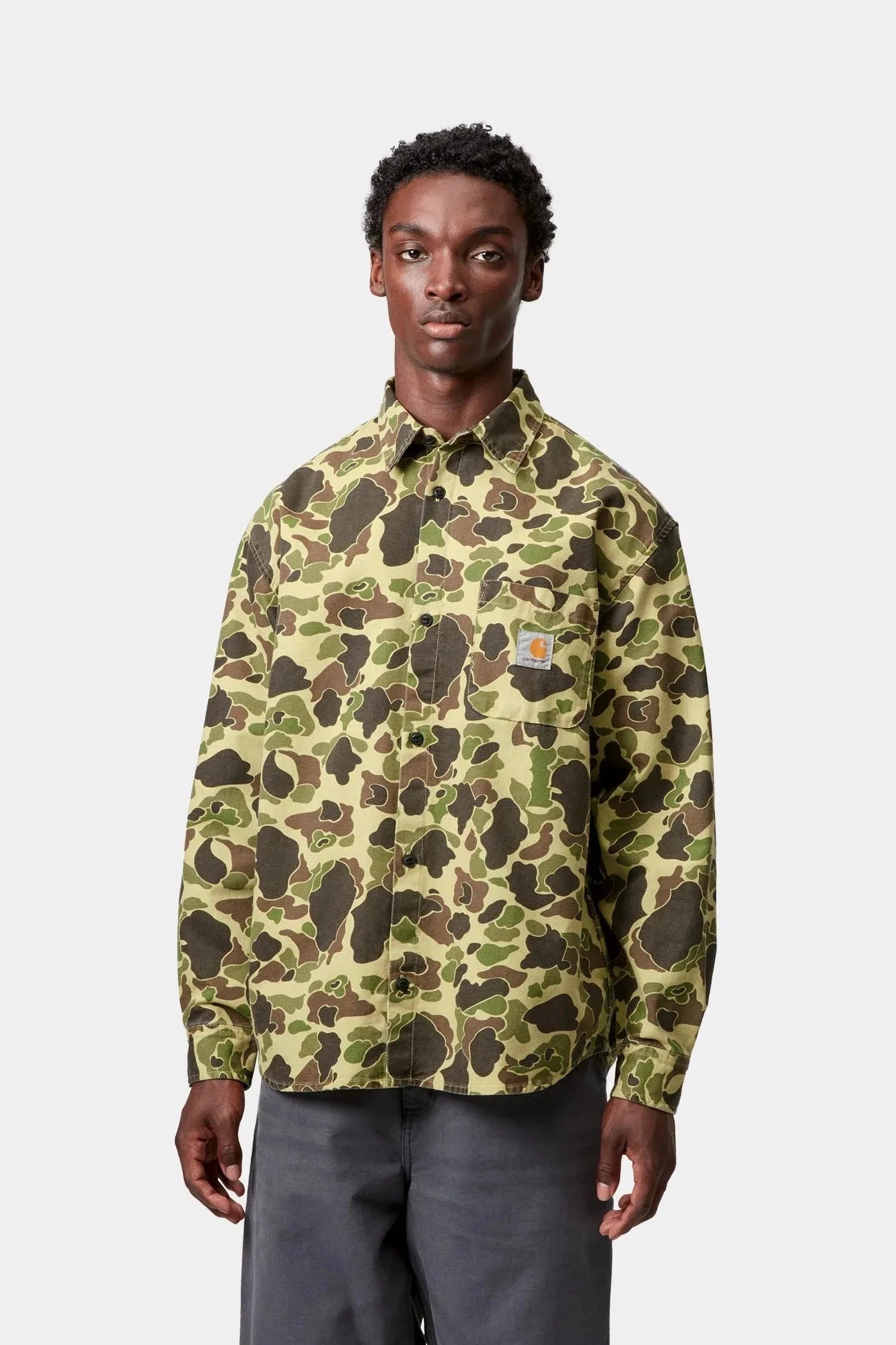 Carhartt WIP L/S Duck Shirt Camo Duck/Green - Coureur Goods Carhartt WIP L/S Duck Shirt Camo Duck/Green - Coureur Goods