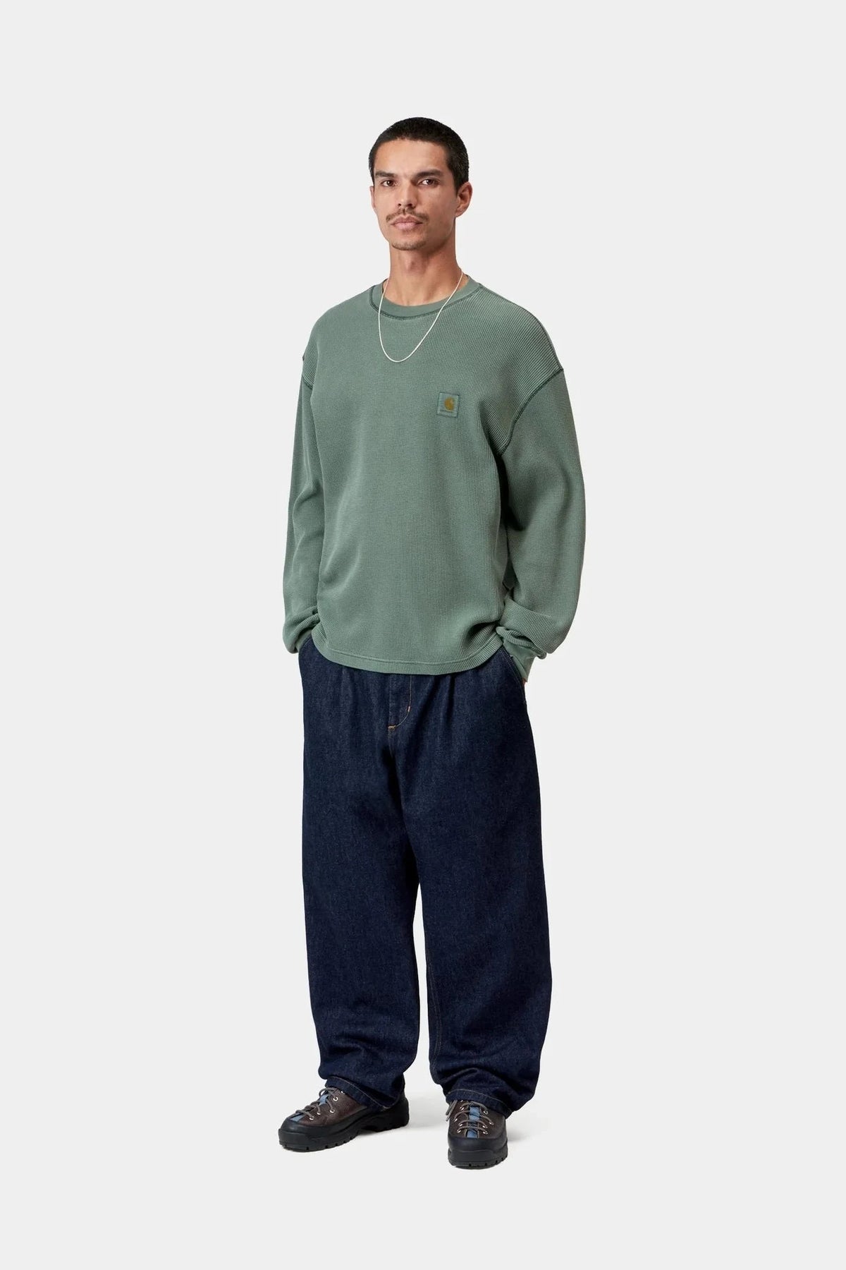 Carhartt WIP L/S Vista Waffle Tee Dark Scarab shirts Carhartt WIP 