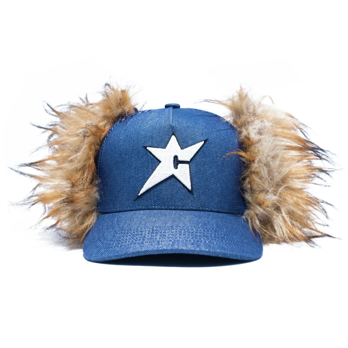 Carpet Co C-Star Fur Hat Dark Denim Hats Carpet Co 