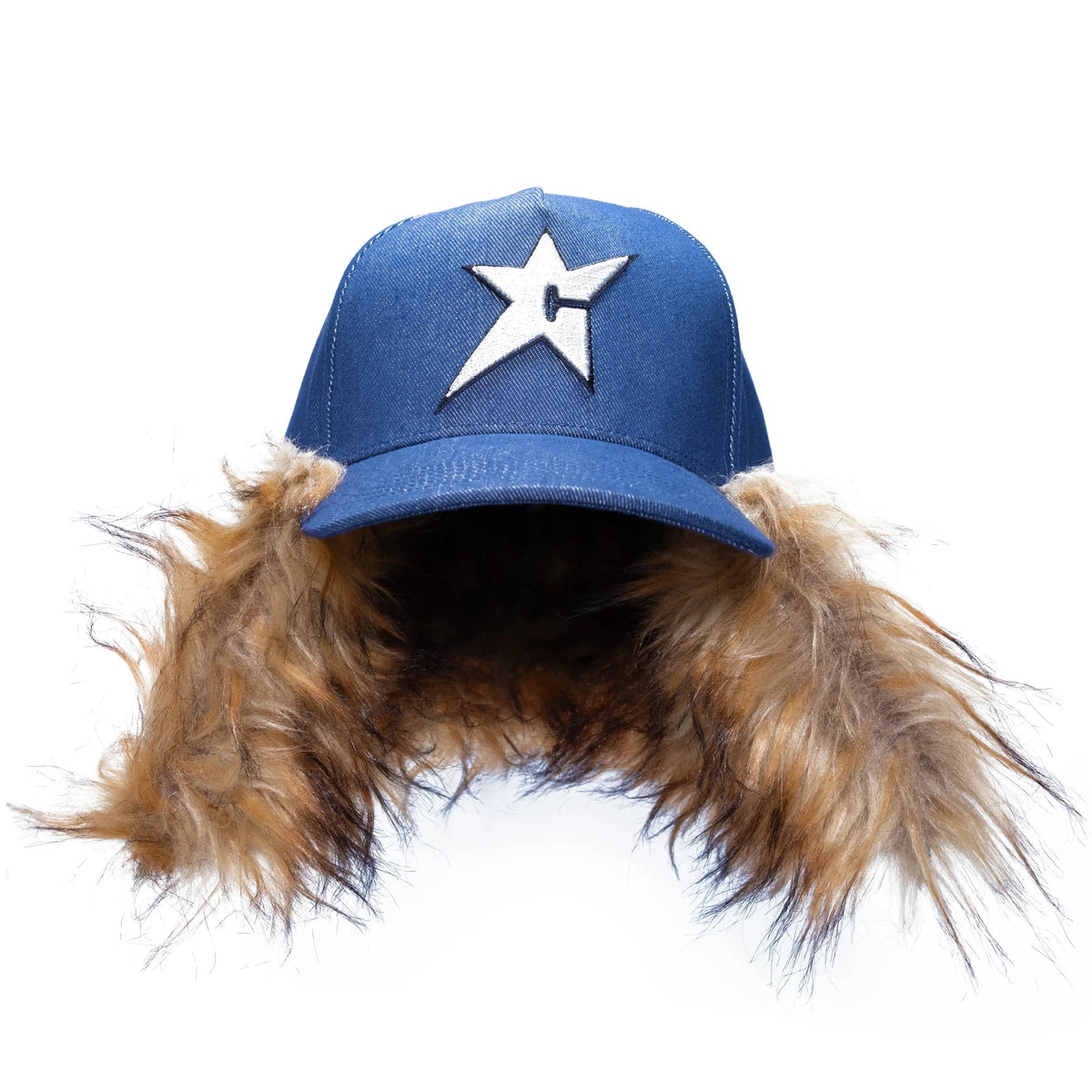 Carpet Co C-Star Fur Hat Dark Denim Hats Carpet Co 