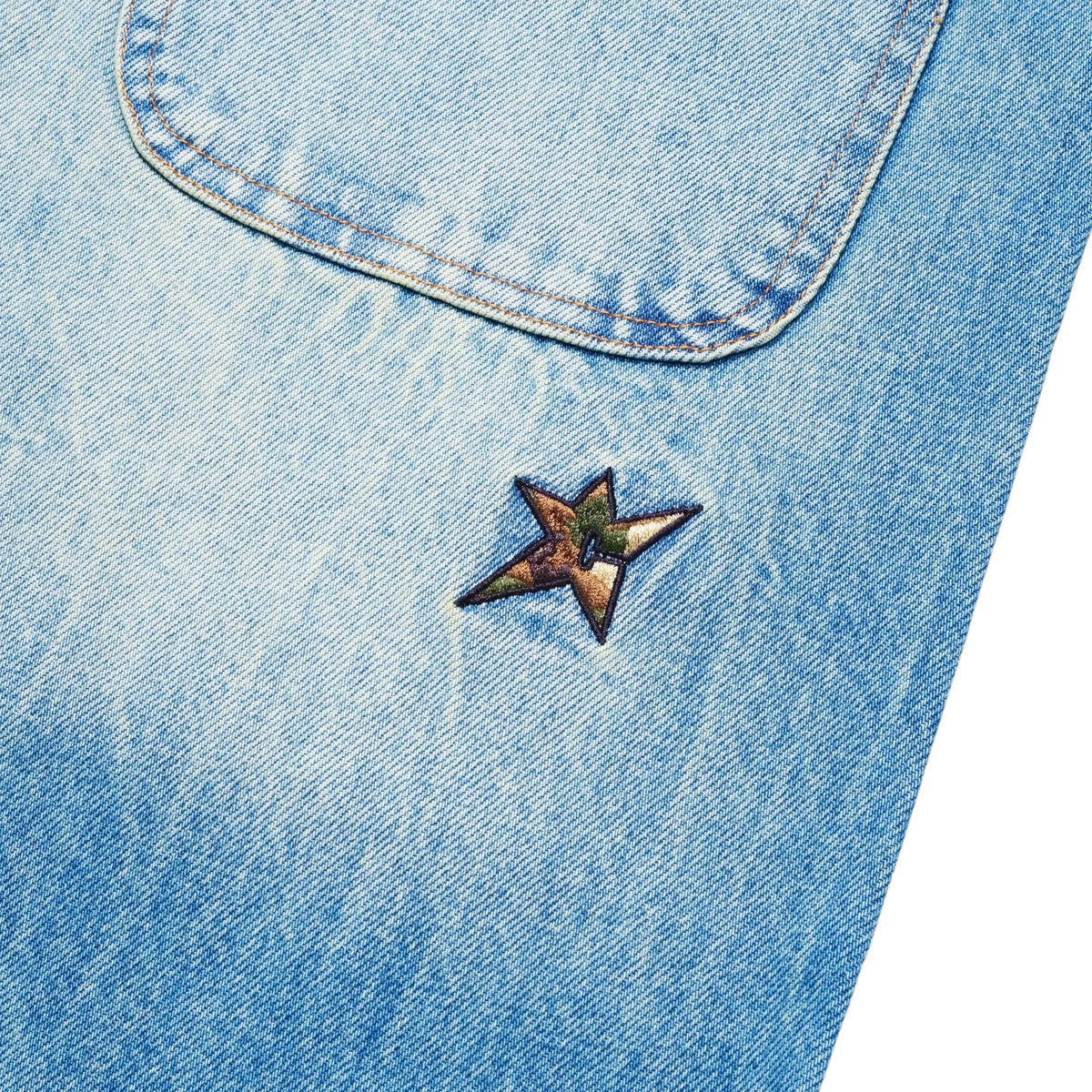 Carpet Co Faded C Star Denim Shorts Shorts Carpet Co 