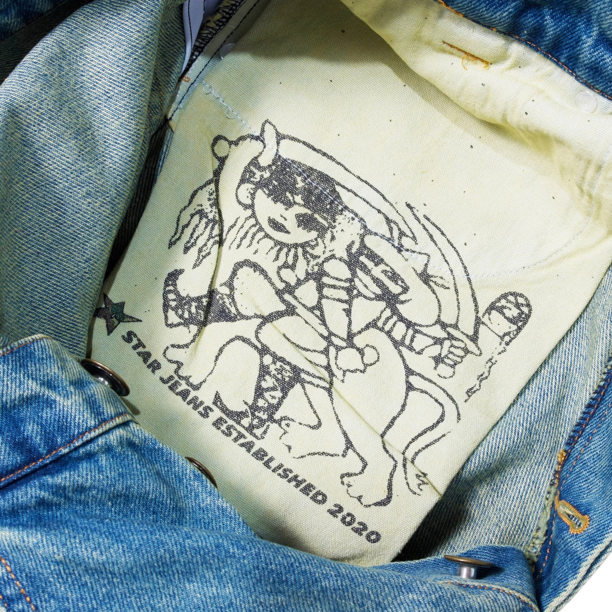 Carpet Co Faded C Star Denim Shorts Shorts Carpet Co 