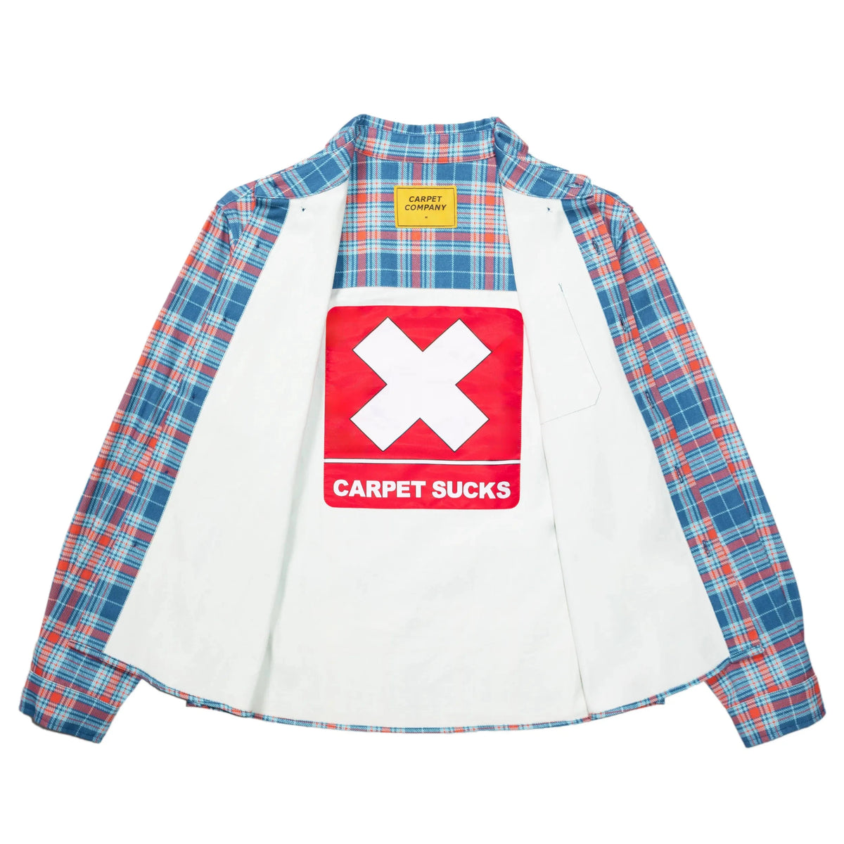 Carpet Co Plaid Canvas Button Up Baby Blue shirts Carpet Co 