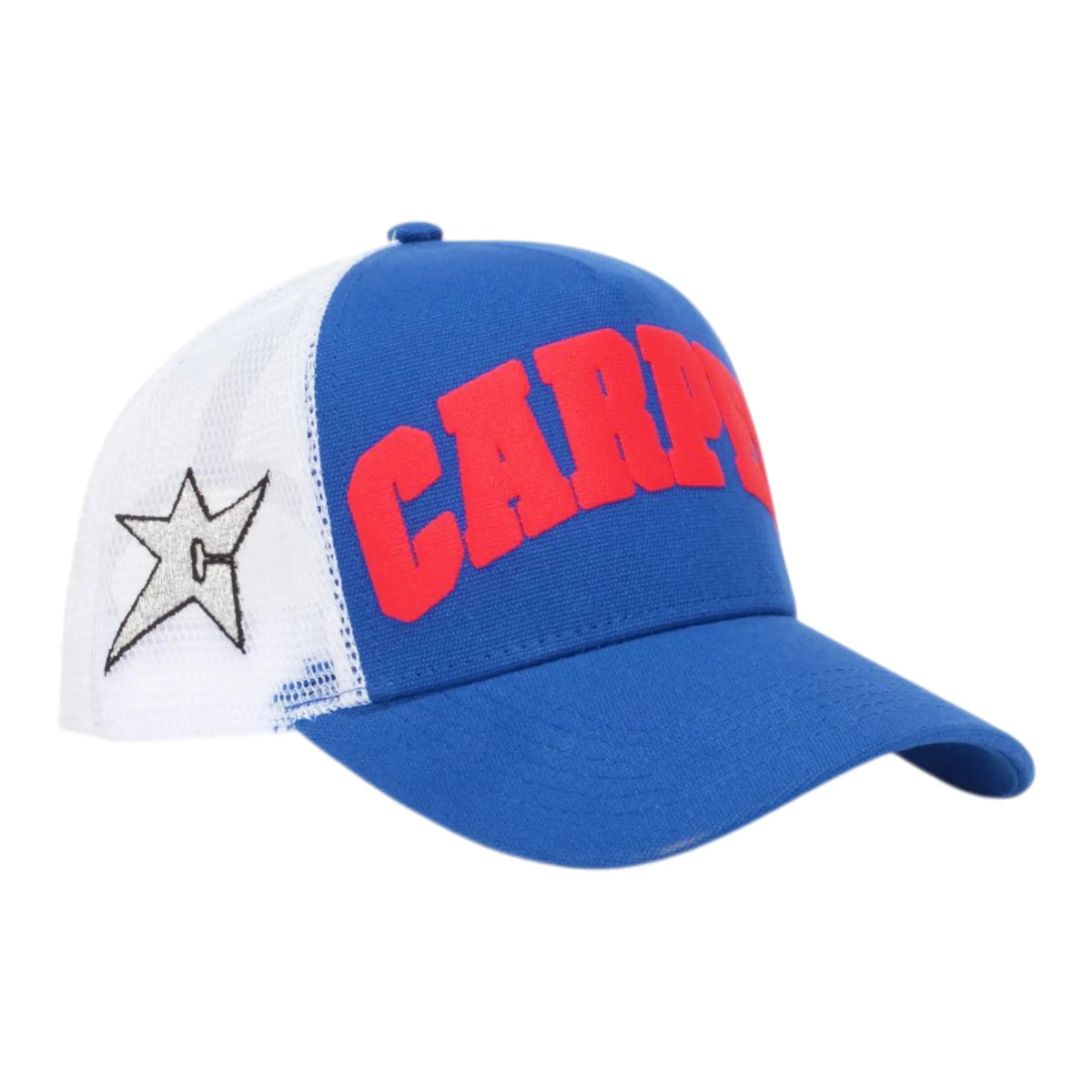 Carpet Co Varsity Trucker Hat Blue Hats Carpet Co 