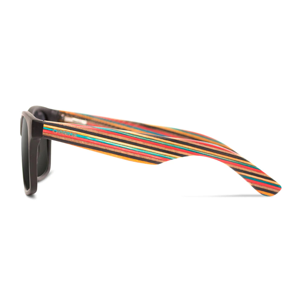 Cassette Optics Yo Sunglasses Matte Black/Maple Skatedeck/Smoke Polarized sunglasses Cassette Optics 