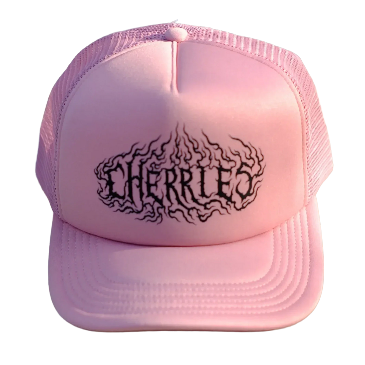 Cherries Flame Logo Trucker Cap Dusty Rose hats Cherries 