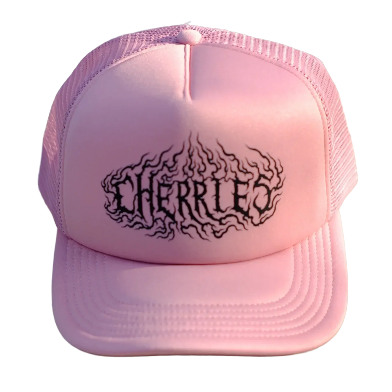 Cherries Flame Logo Trucker Cap Dusty Rose hats Cherries 