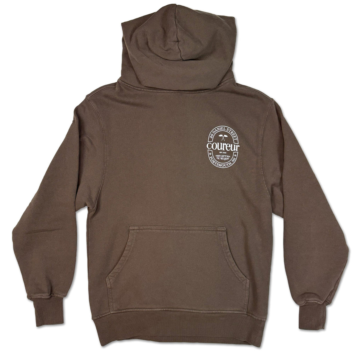 Coureur Goods 23 Crest Garment Dyed Hoodie Mocha hoodies Coureur Goods 